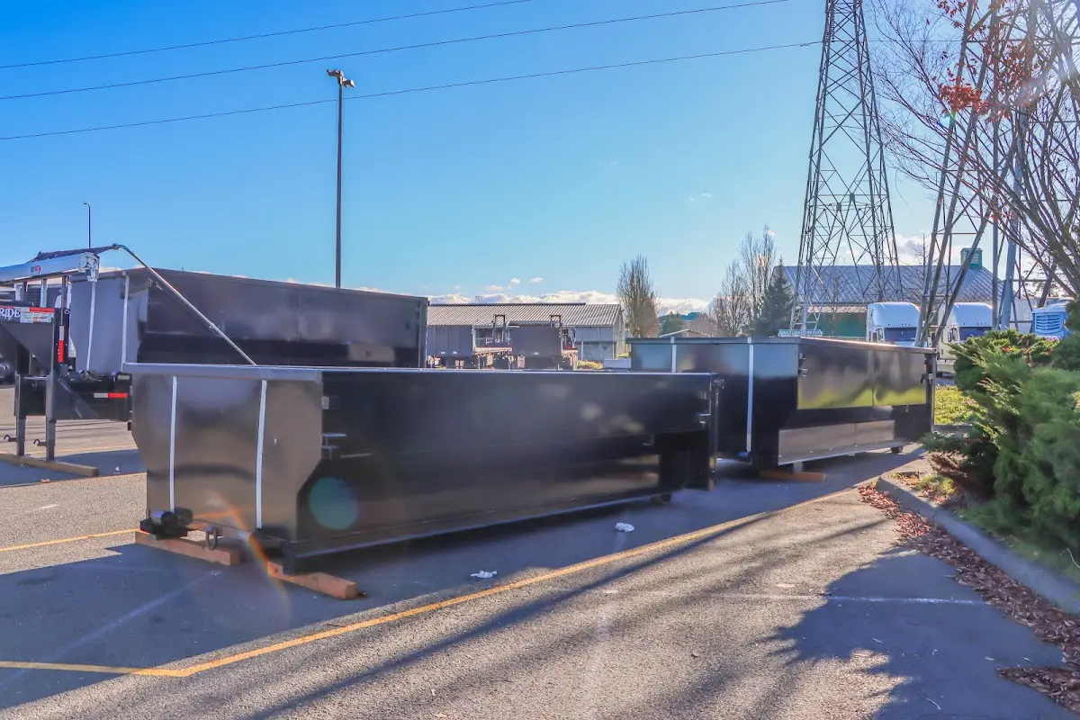 Roll-off dumpster ready for waste disposal at job site for Roll Off Dumpster Rental in Calabasas